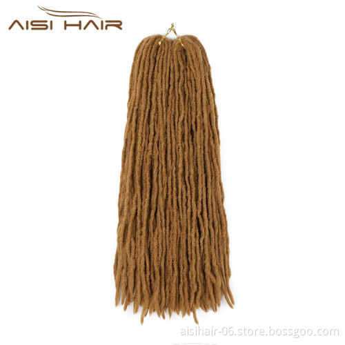 Aisi Hair Brown Black Color Soft Goddess Faux Locs Crochet Braids Hair Synthetic Braiding Hair Extension For Black Women